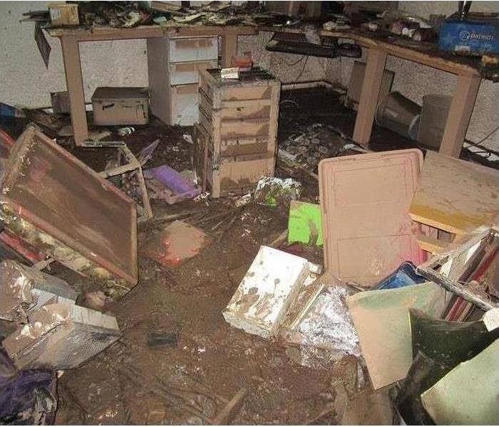A flooded and destroyed home.