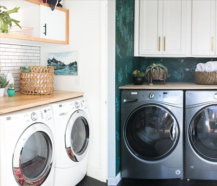 A spacious and clean double laundry room.