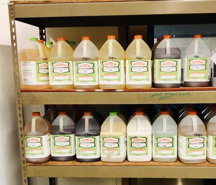 SERVPRO Cleaning Products on Shelf