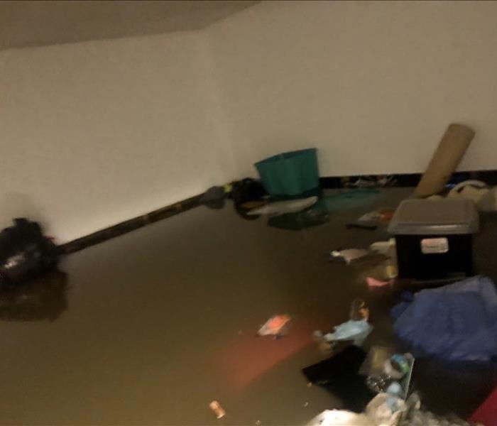 flooded basement with water